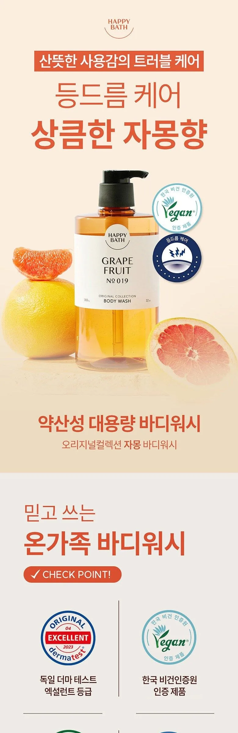 HAPPY BATH Original Collection No 019 GRAPEFRUIT BODY WASH 910g Detail