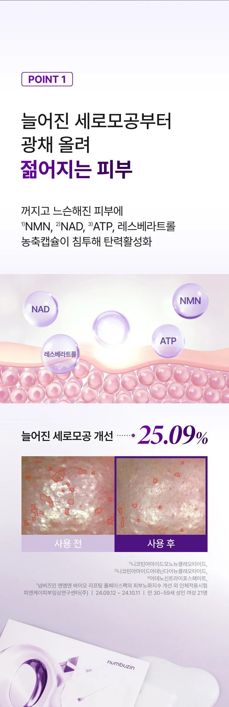 Numbuzin No.9 NMN Bio Lifting Sil Full Face Mask 4sheets Detail