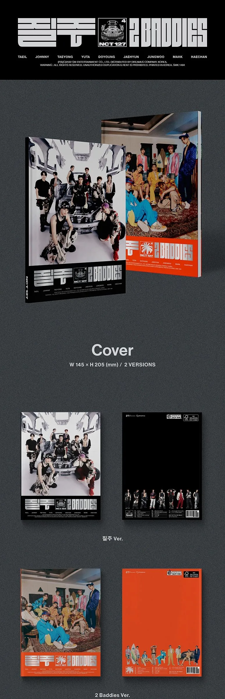 NCT 127 – 4th Full Album 2 Baddies (Photobook Version, Random) Detail