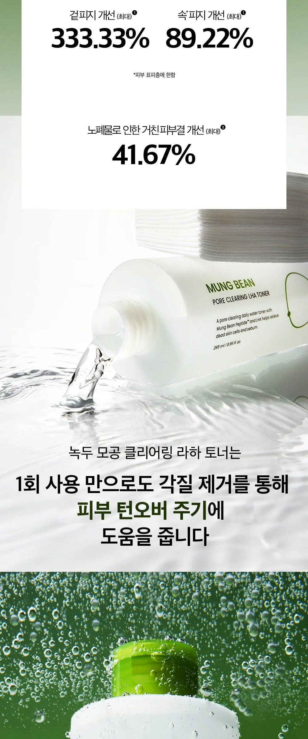 beplain Mung Bean Pore Clearing LHA Toner 265ml Detail