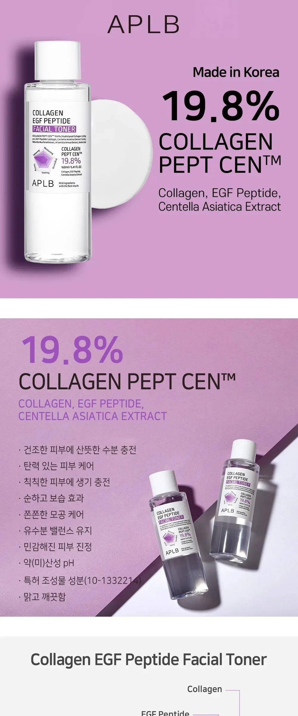 APLB Collagen EGF Peptide Facial Toner Detail