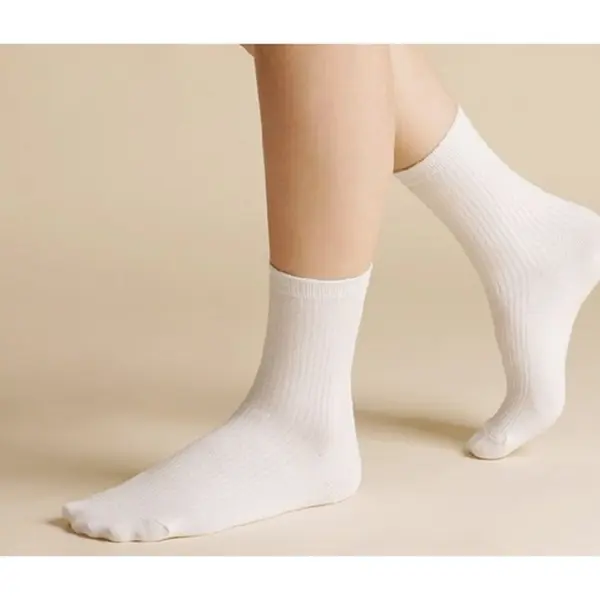 Sakpiens Women's Ankle Slimming Ribbed Mid-Length Socks 8 Pairs Set