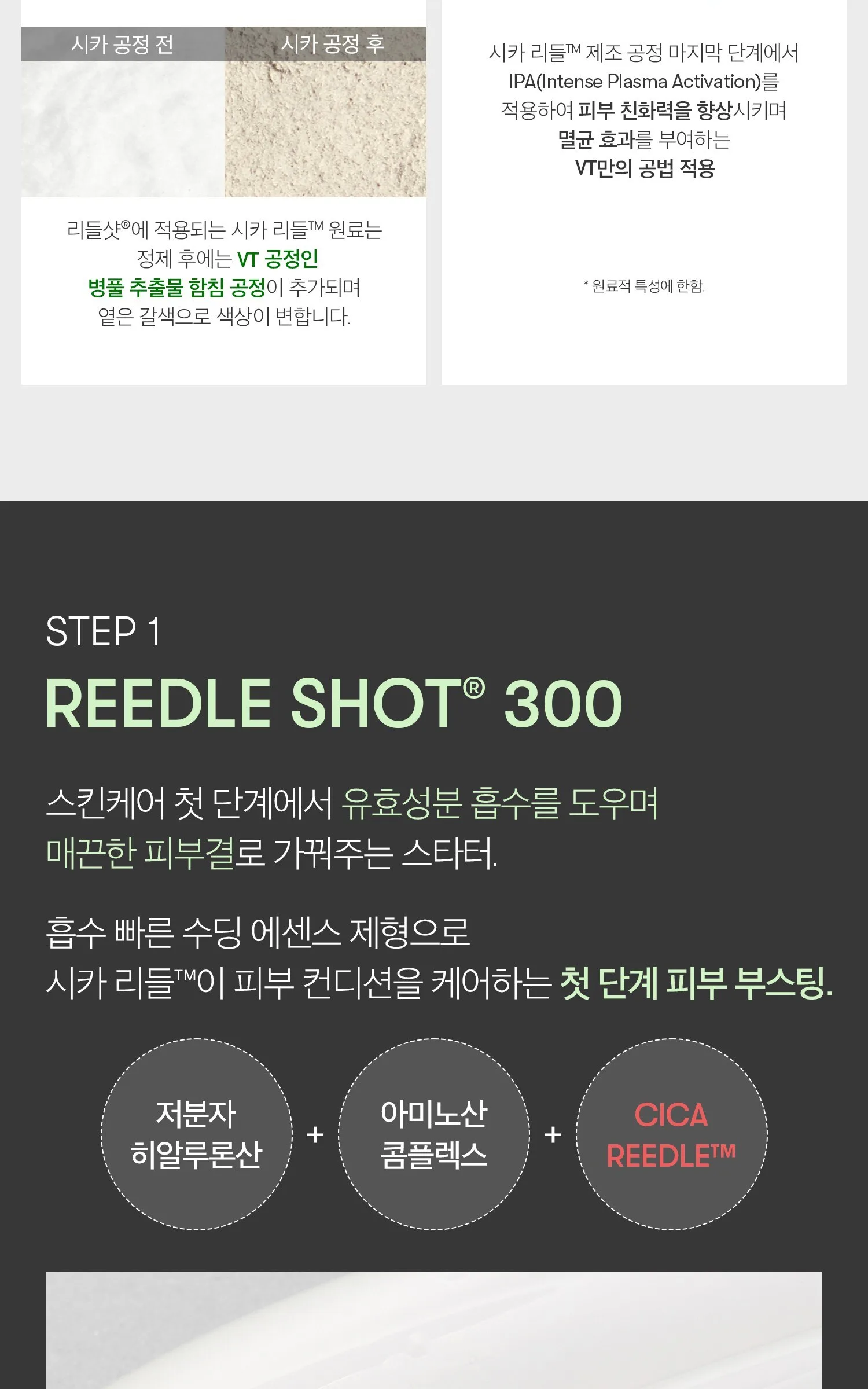 VT COSMETICS Reedle Shot All In One 3 Step Mask 10 Sheets Detail