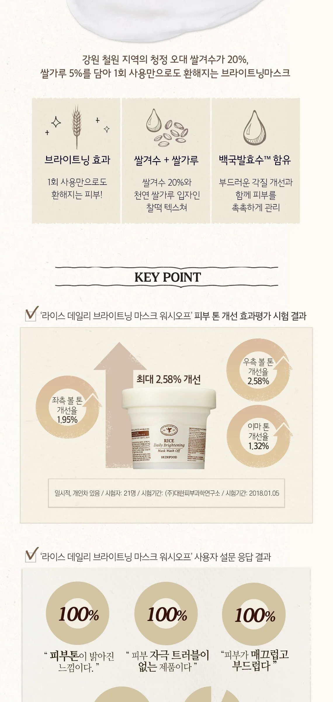 SKINFOOD Rice Daily Brightening Mask Wash Off 210g Detail