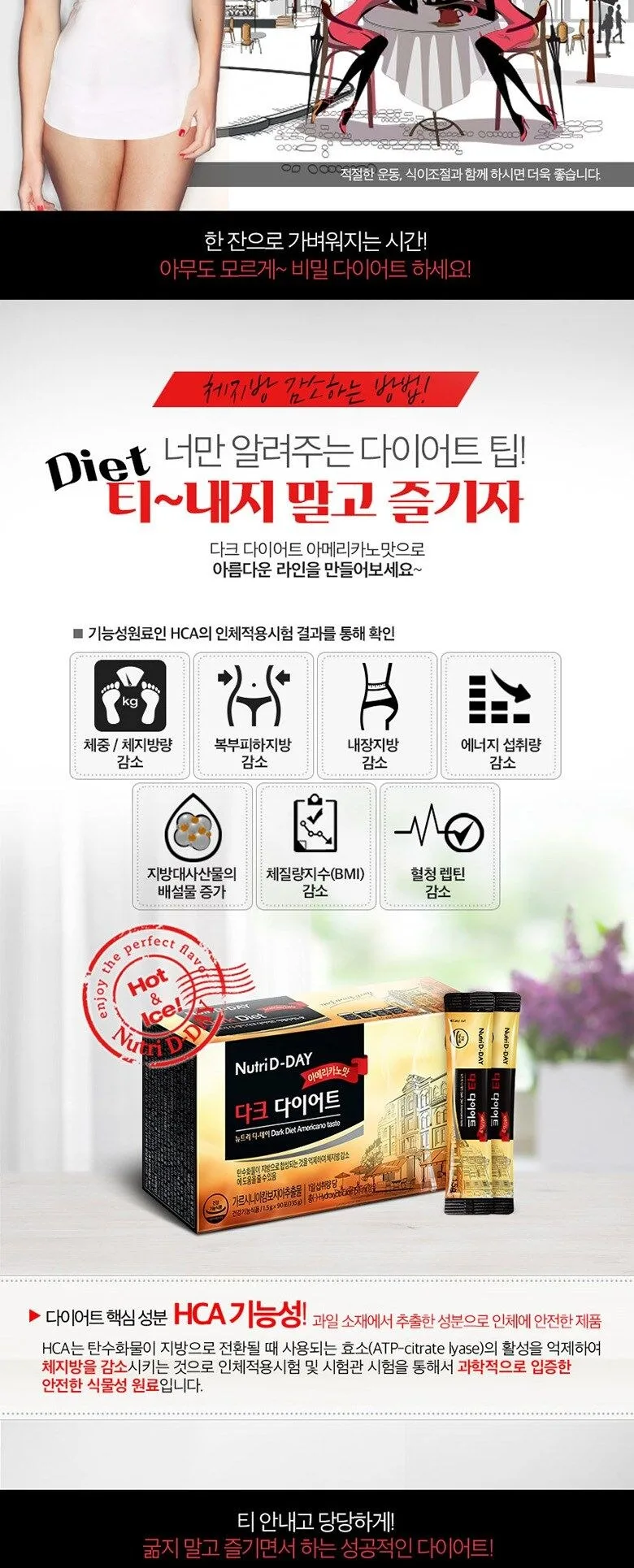 NutriD-DAY Dark Diet Americano Flavor 135g 1.5g*90sticks Detail