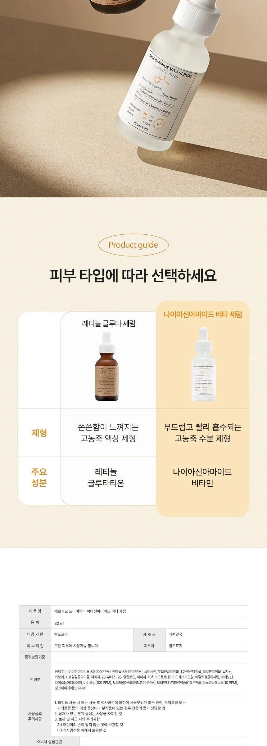 BERGAMO Premium Niacinamide Vita Serum 30ml Detail