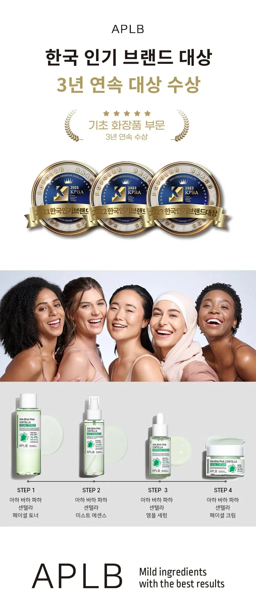 APLB AHA BHA PHA Centella Facial Toner 160ml Detail