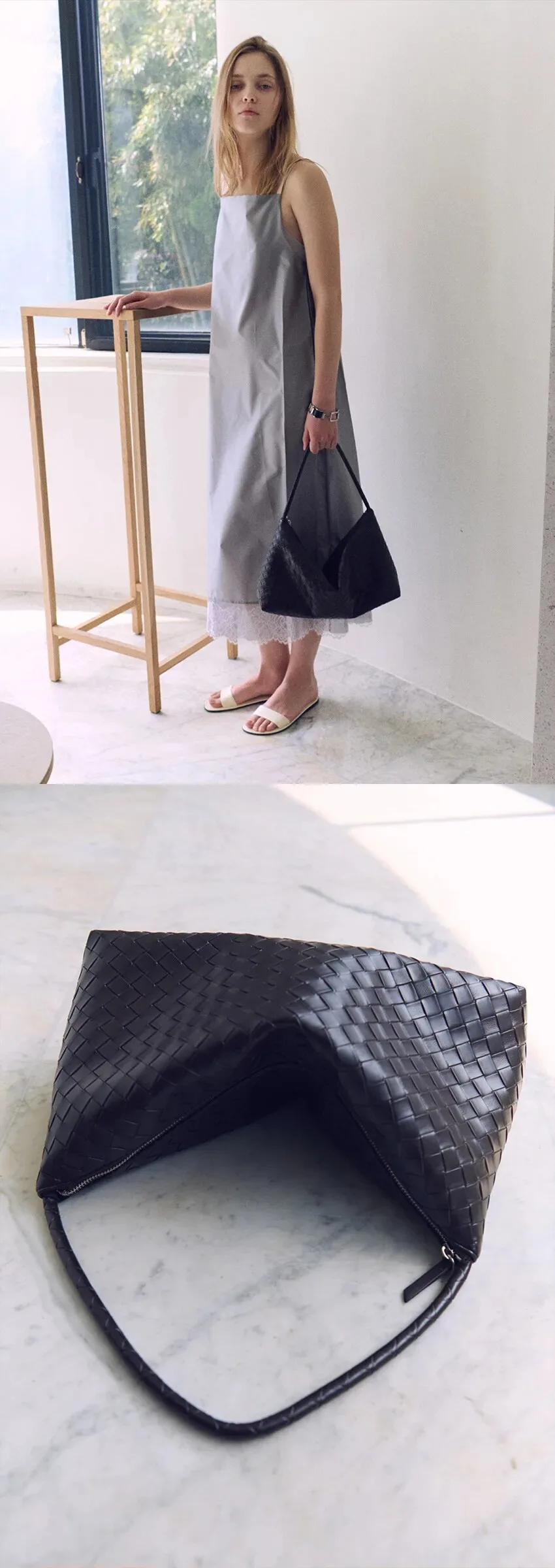 OVHEE Arden Weaving Hobo Bag – Dark Brown Detail