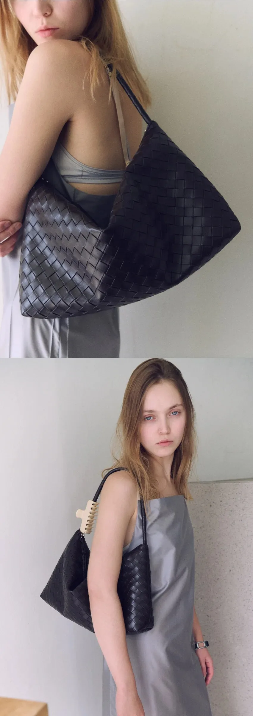 OVHEE Arden Weaving Hobo Bag – Dark Brown Detail