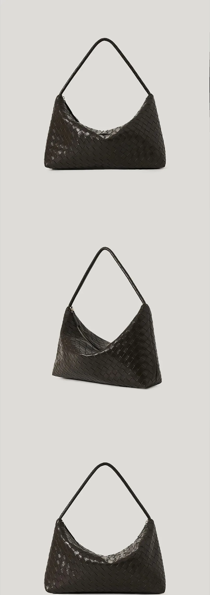 OVHEE Arden Weaving Hobo Bag – Dark Brown Detail