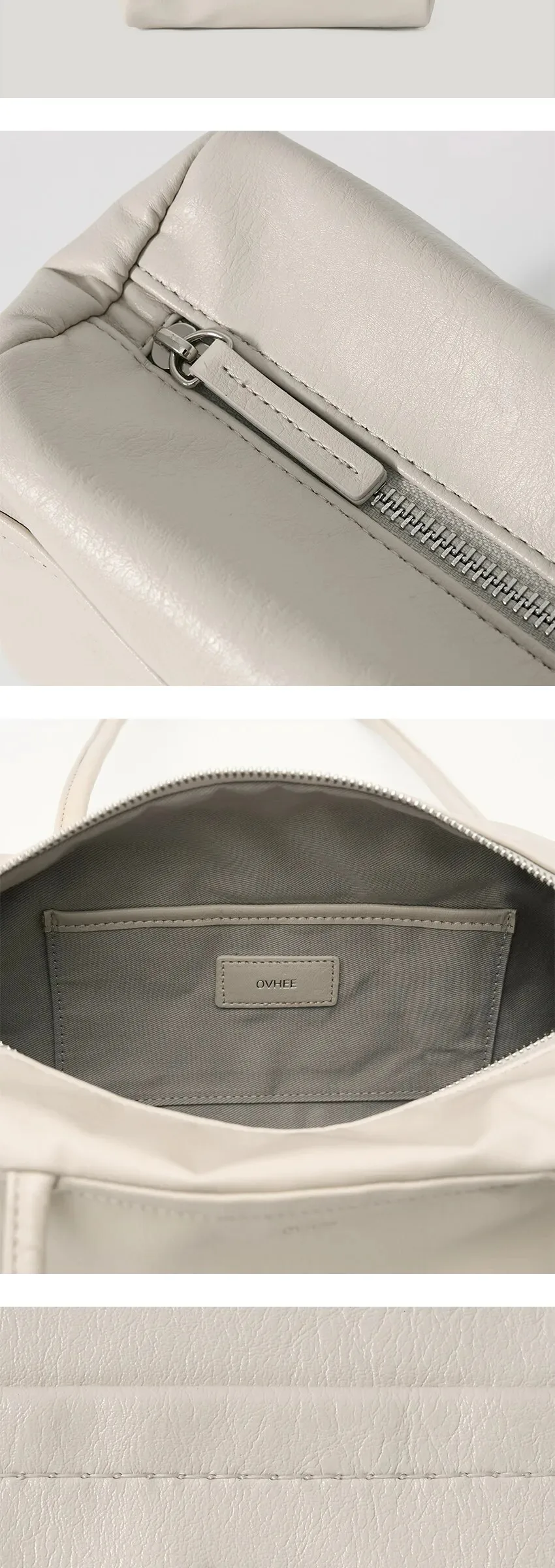 OVHEE Arlo Bowling Shoulder Bag – Ivory Detail