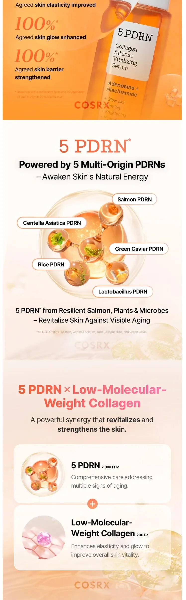COSRX 5 PDRN Collagen Intense Vitalizing Serum 100ml Detail