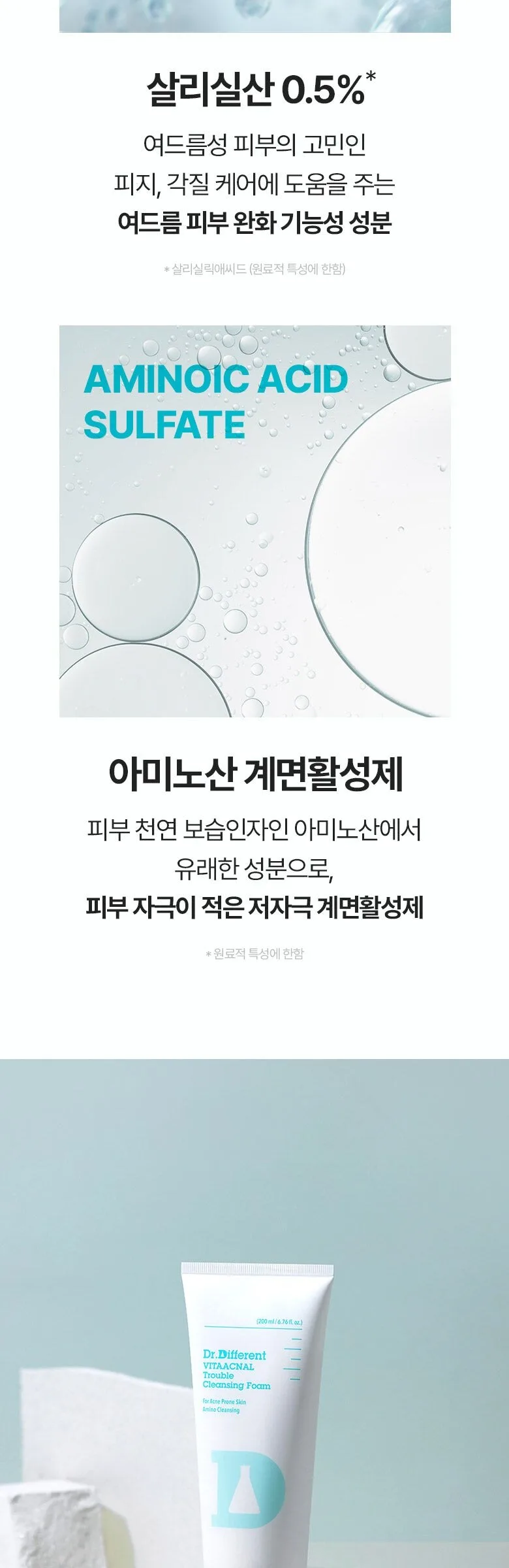 Dr.Different Vita Acnal Trouble Cleansing Foam 200ml Detail
