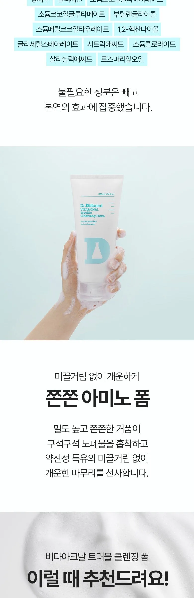 Dr.Different Vita Acnal Trouble Cleansing Foam 200ml Detail