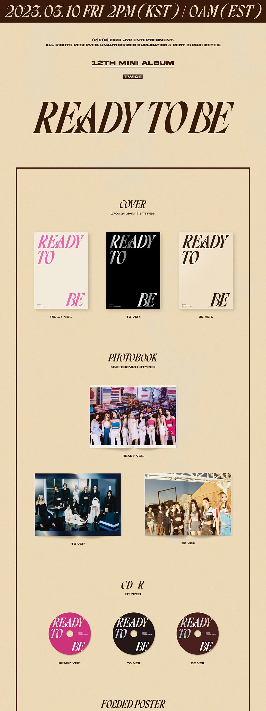 TWICE – Mini Album 12th READY TO BE (Random Version) Detail