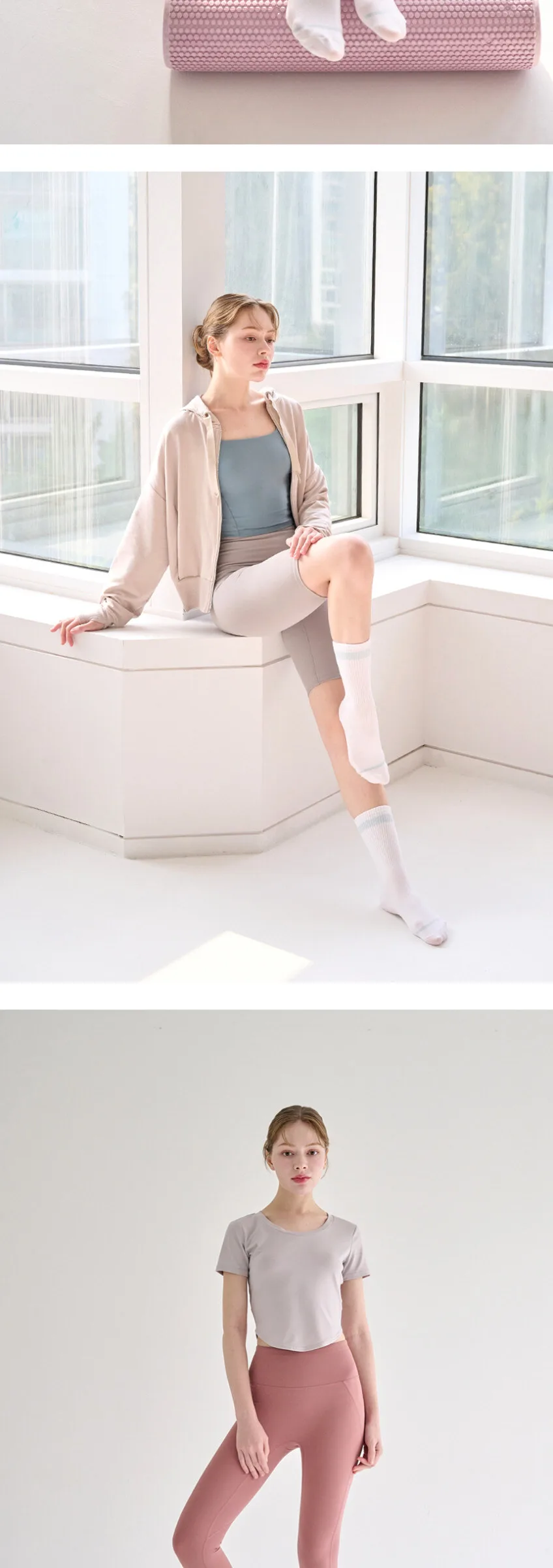 Lululela 3pack Single Non-Slip Yoga Pilates Crew Socks Detail