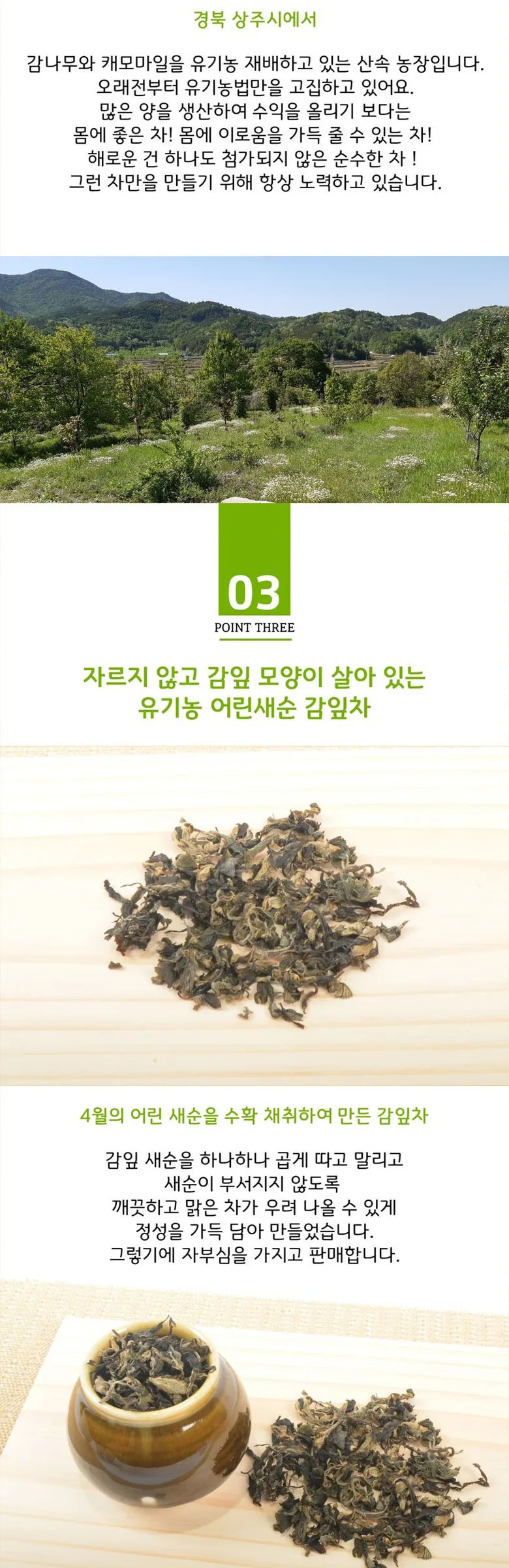Organic Young Sprout Persimmon Leaf Tea 20g Detail