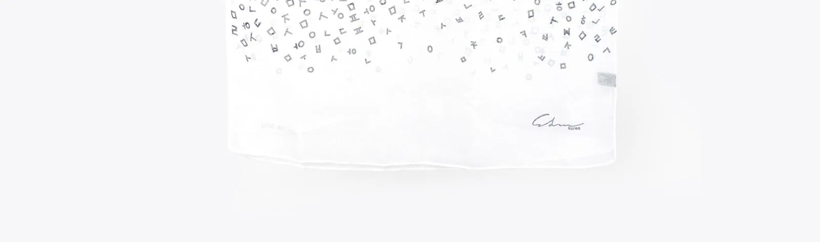 Korean Hangul Alphabet Pattern Muffler Scarf Detail