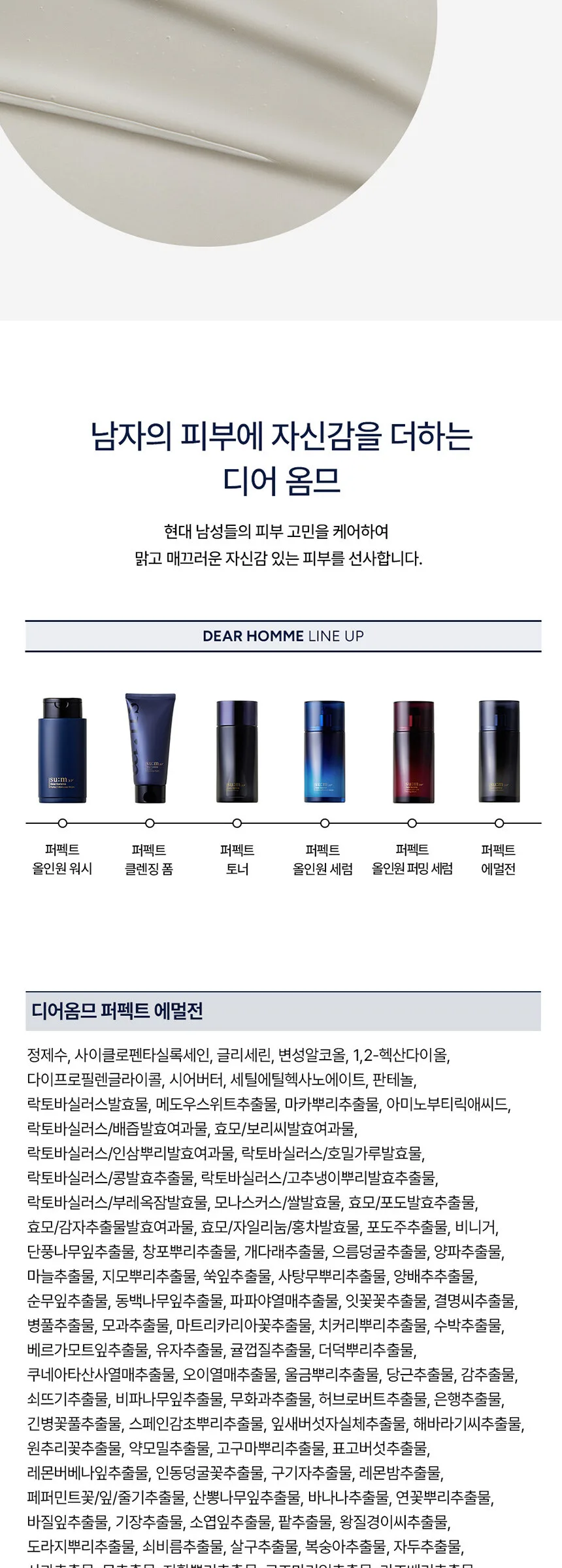 SU:M37 Dear Homme Perfect Emulsion 110ml Detail