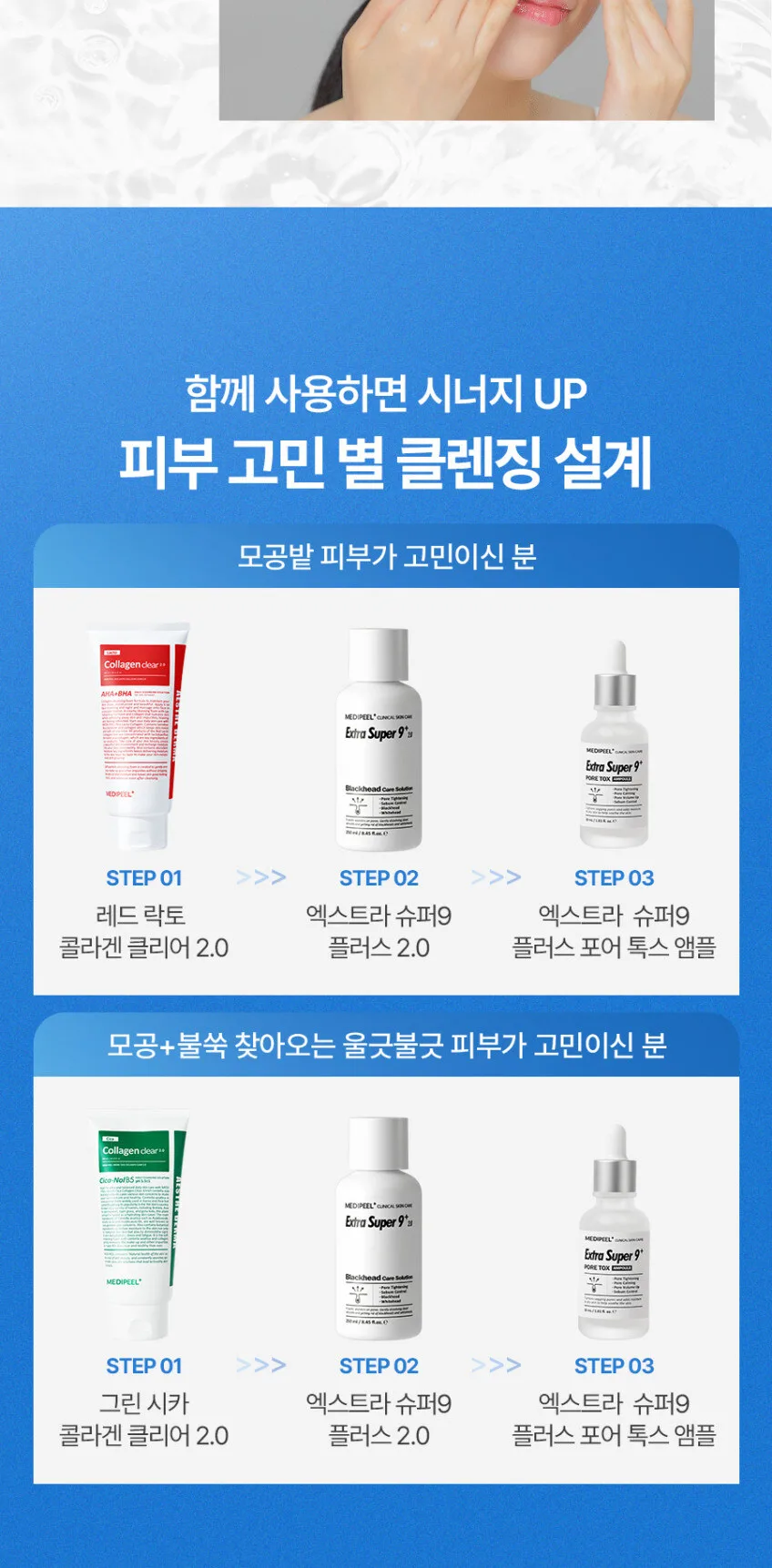 MEDIPEEL Extra Super 9+ Blackhead and Pore Care Set (Solution 250ml+Ampoule 30ml) Detail