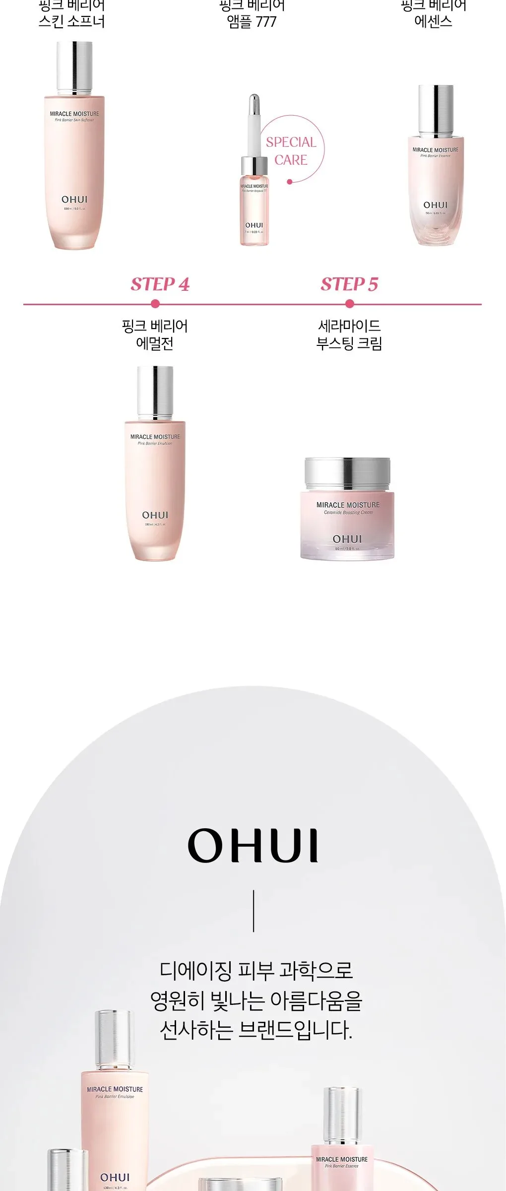 OHUI Miracle Moisture Pink Barrier Skin Softener 150ml Detail