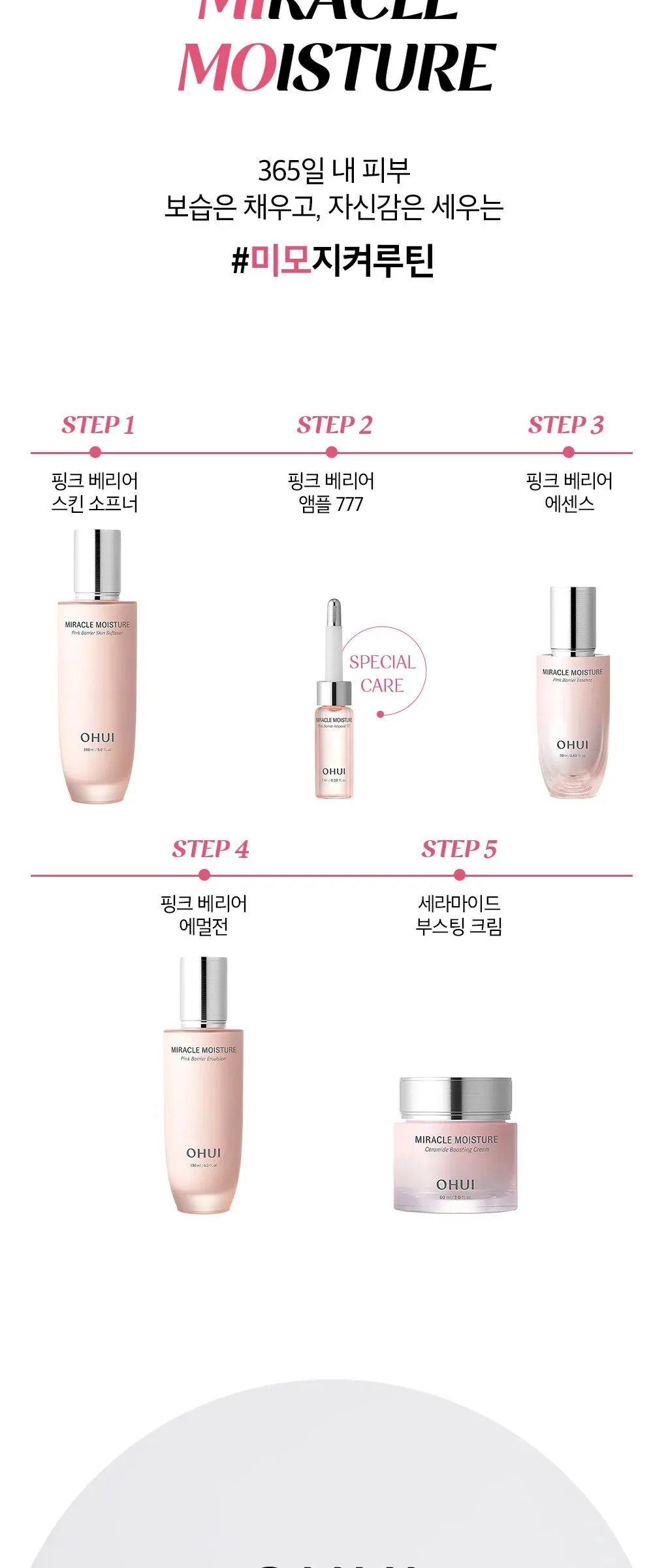 OHUI Miracle Moisture Pink Barrier Essence 50ml Detail