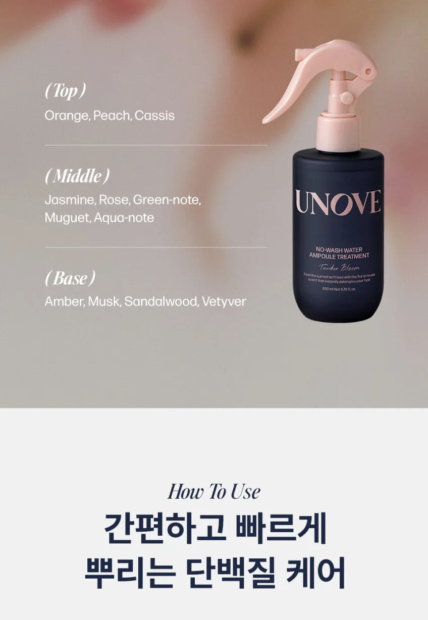 UNOVE No Wash Water Ampoule Treatment 200ml Detail