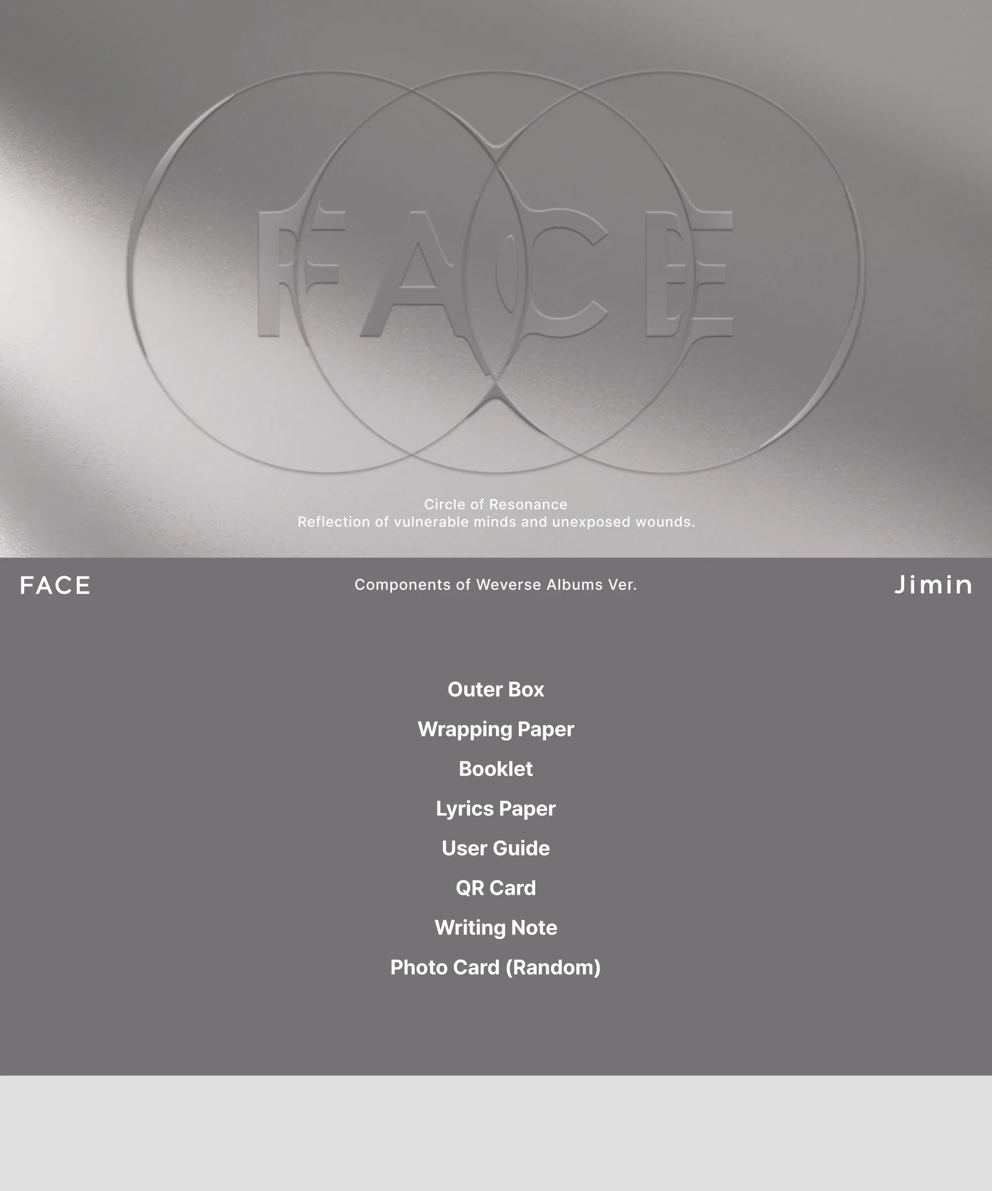Jimin (BTS) – FACE (Weverse Albums ver.) Detail