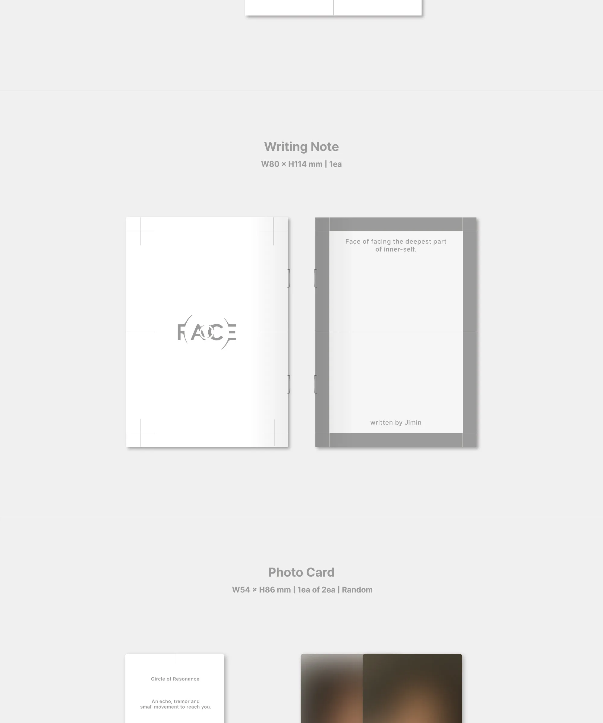 Jimin (BTS) – FACE (Weverse Albums ver.) Detail
