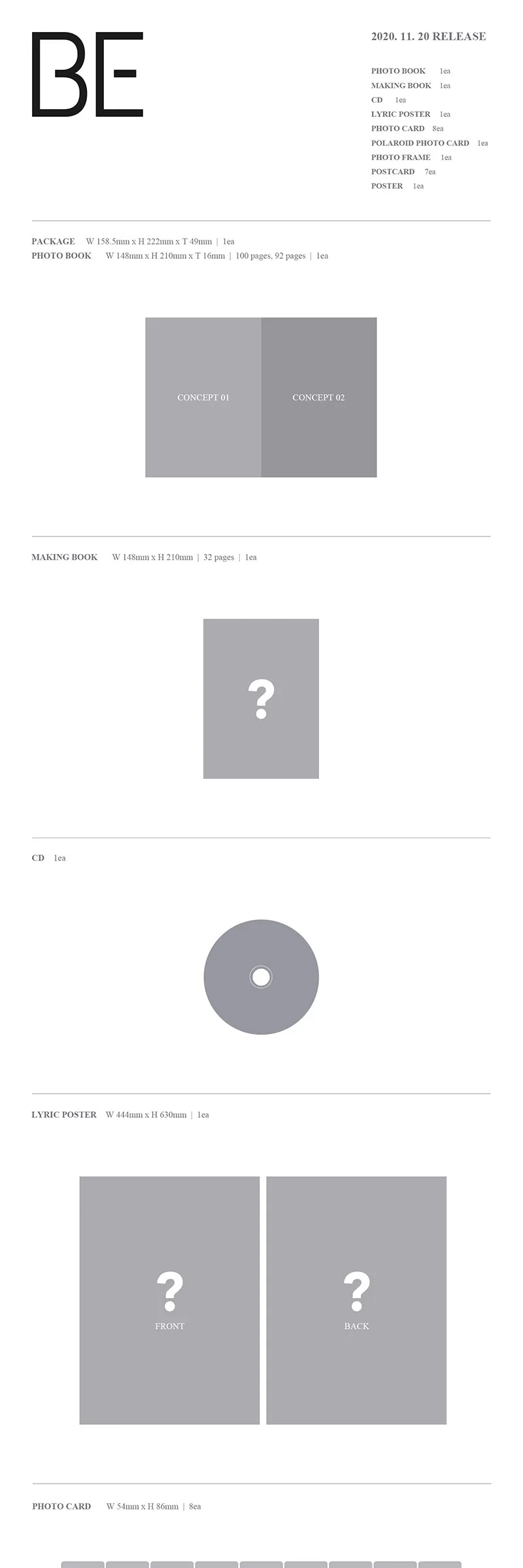 BTS – BE (Deluxe Edition) Album Detail