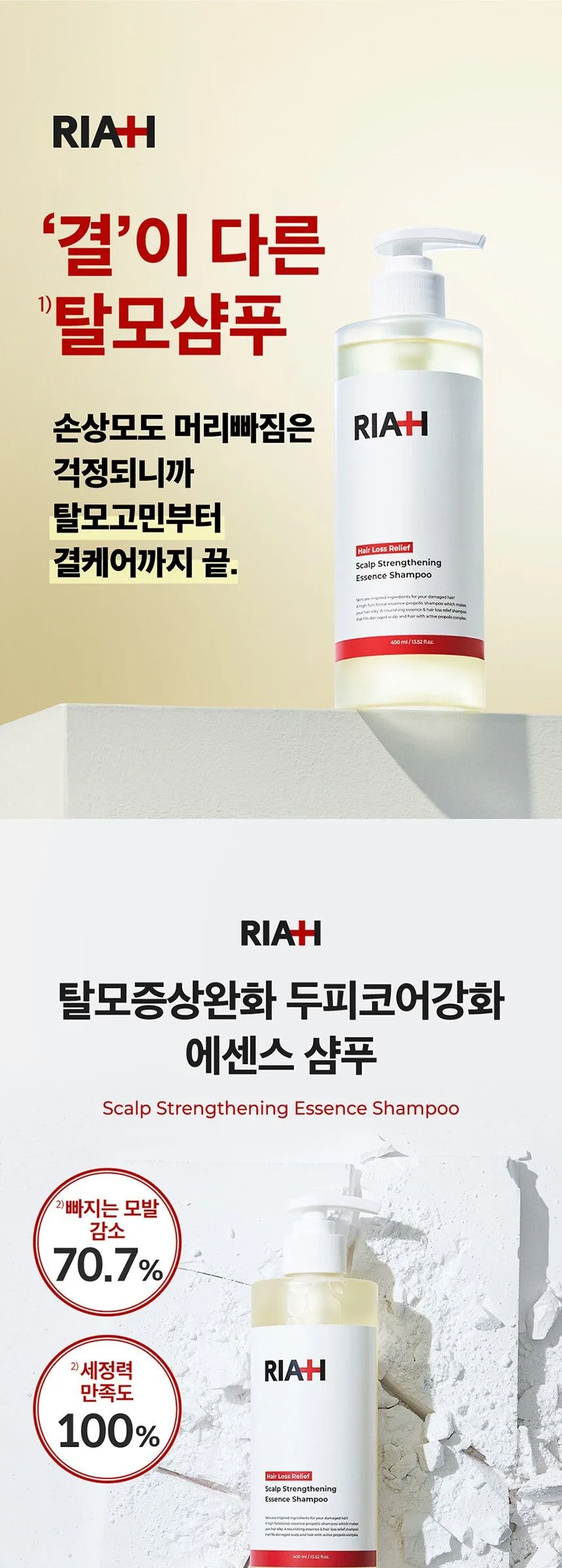 RIAH Hair Loss Relief Scalp Strengthening Essence Shampoo 400ml Detail