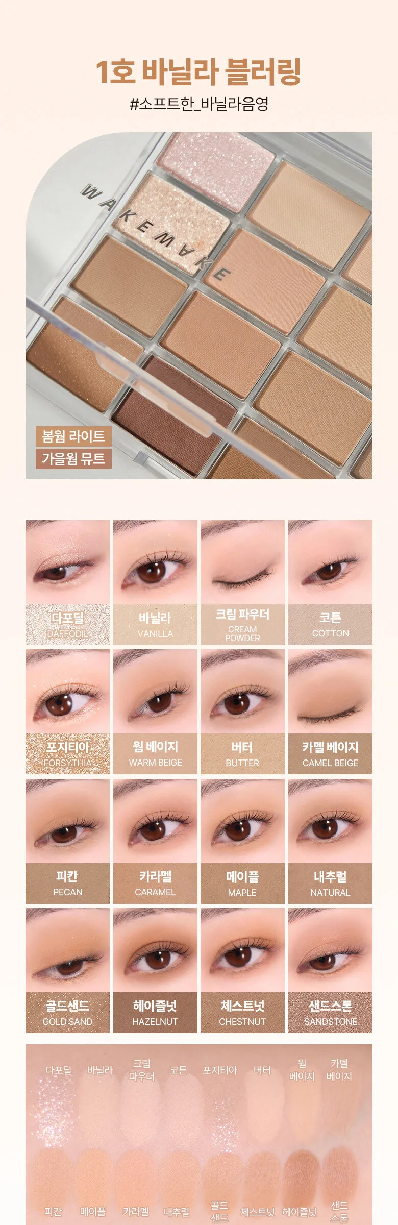 WAKEMAKE Soft Blurring Eye Palette 14g Detail