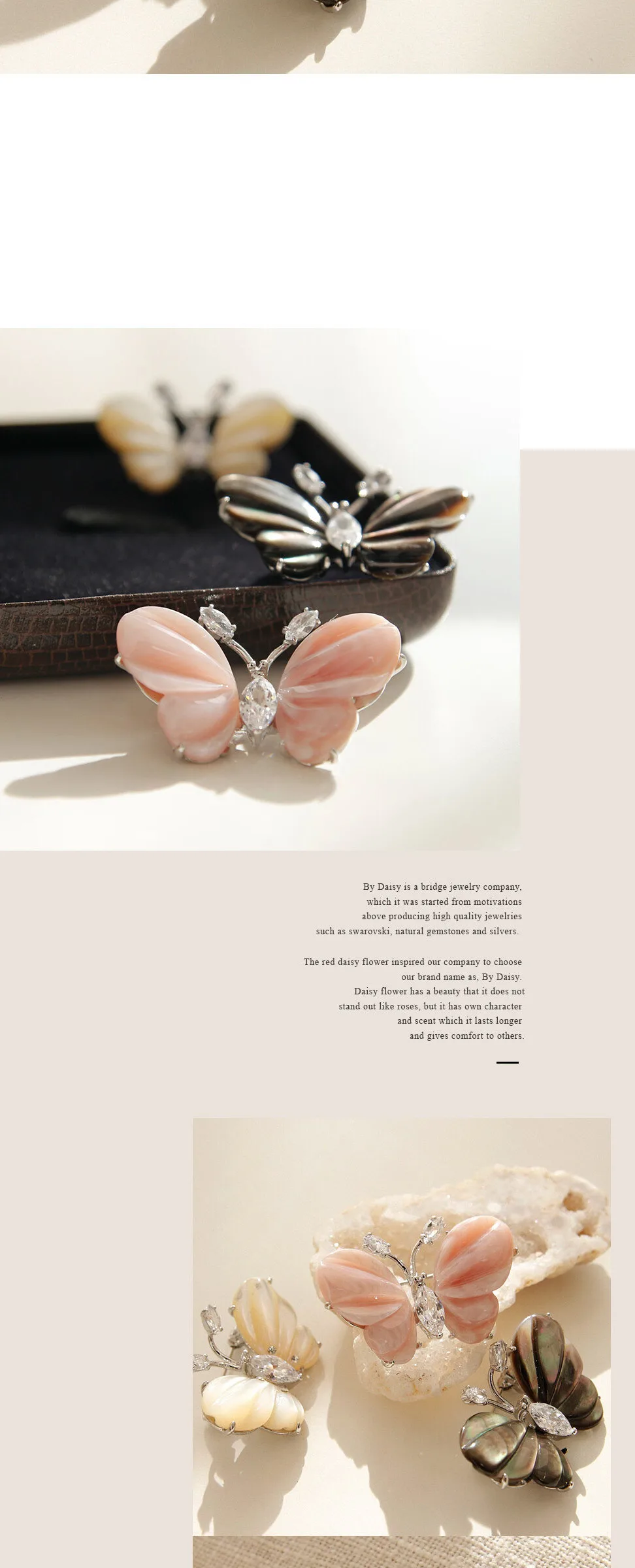 Beautiful Mother-of-Pearl Butterfly Brooch Detail