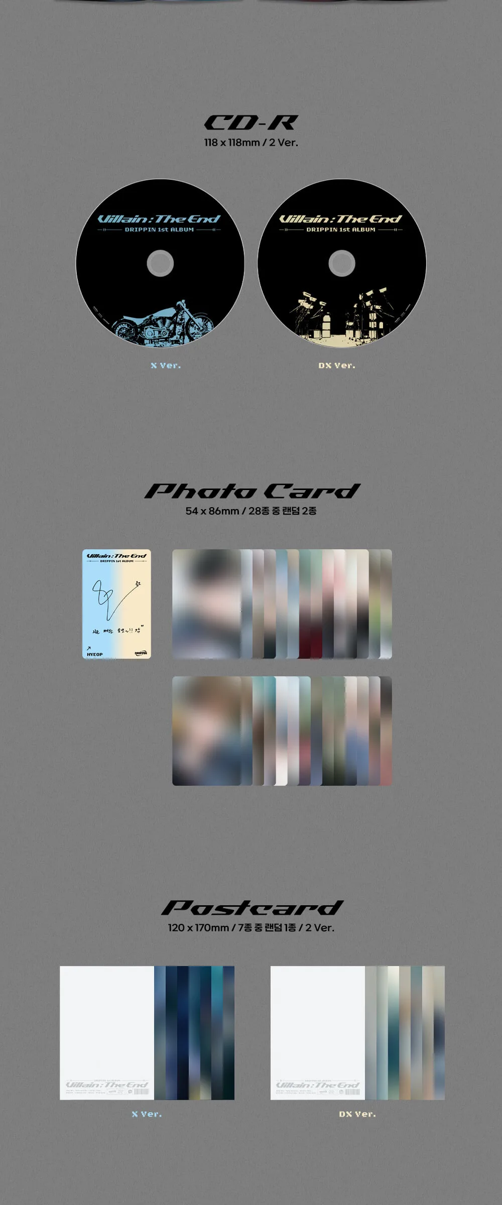 DRIPPIN -1st Full Album: Villain The End (Random) Detail