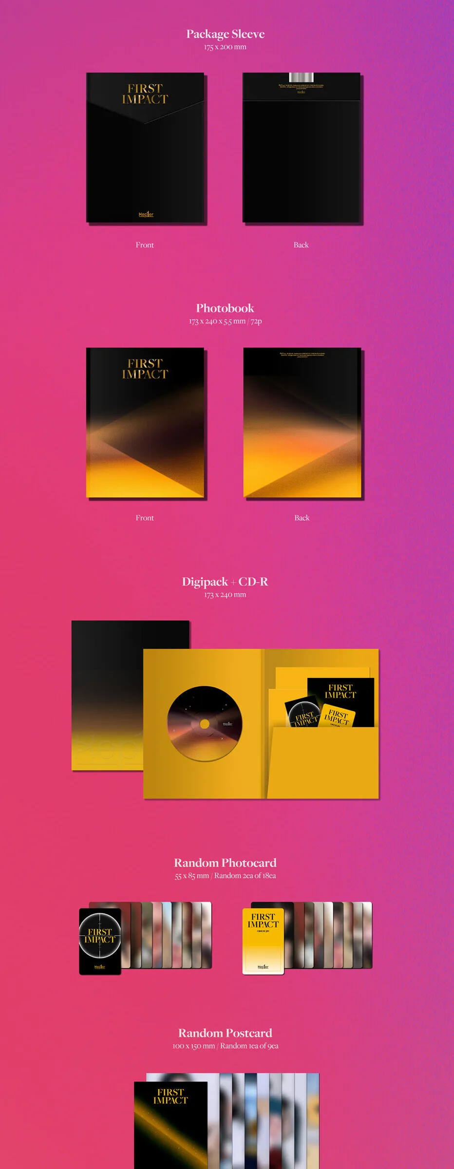 KEP1ER – 1st Mini Album: FIRST IMPACT (Random) Detail