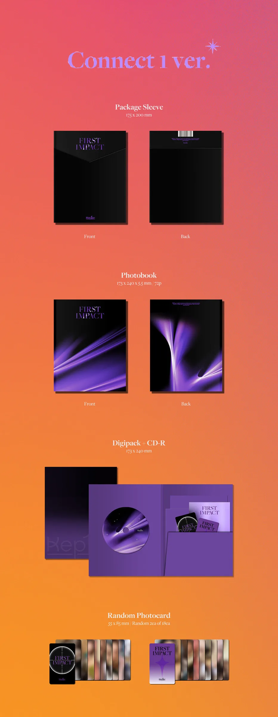 KEP1ER – 1st Mini Album: FIRST IMPACT (Random) Detail
