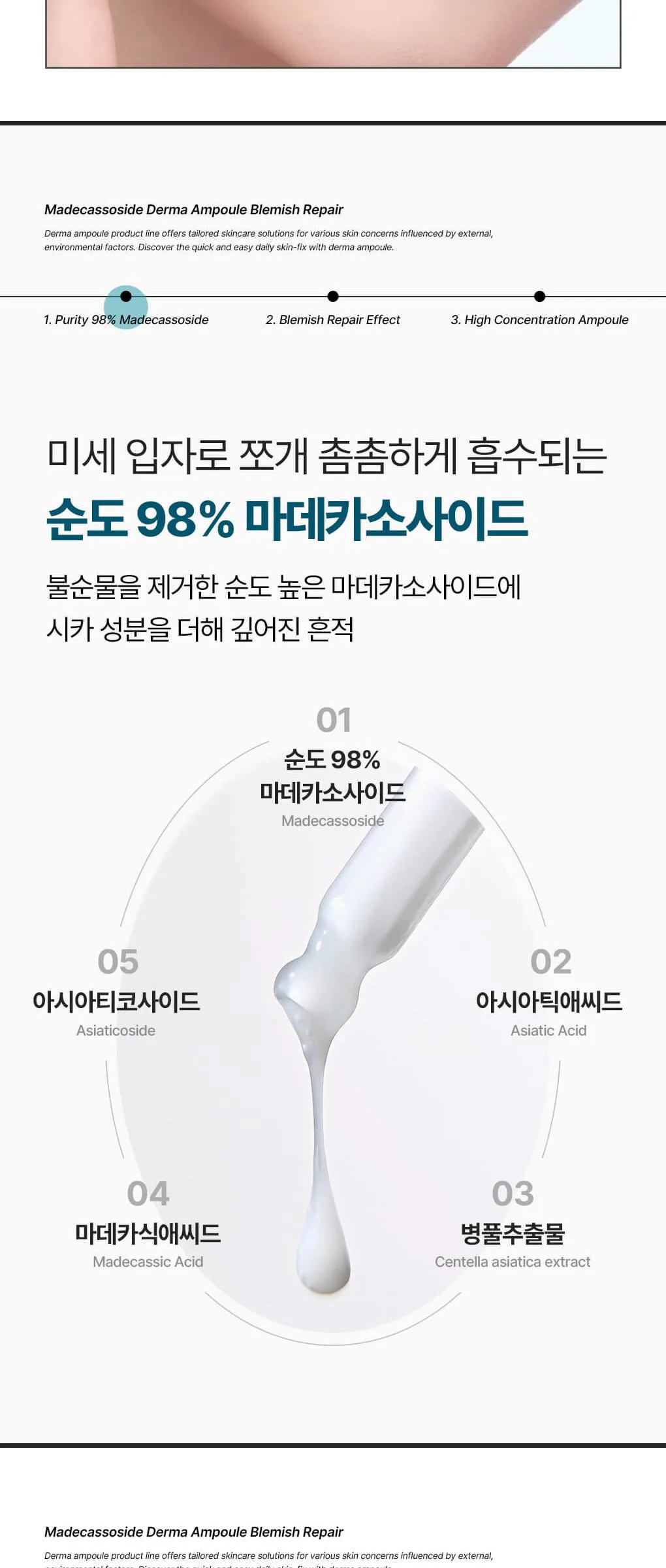 MEDIHEAL Madecassoside Derma Ampoule Blemish Repair 50ml Detail