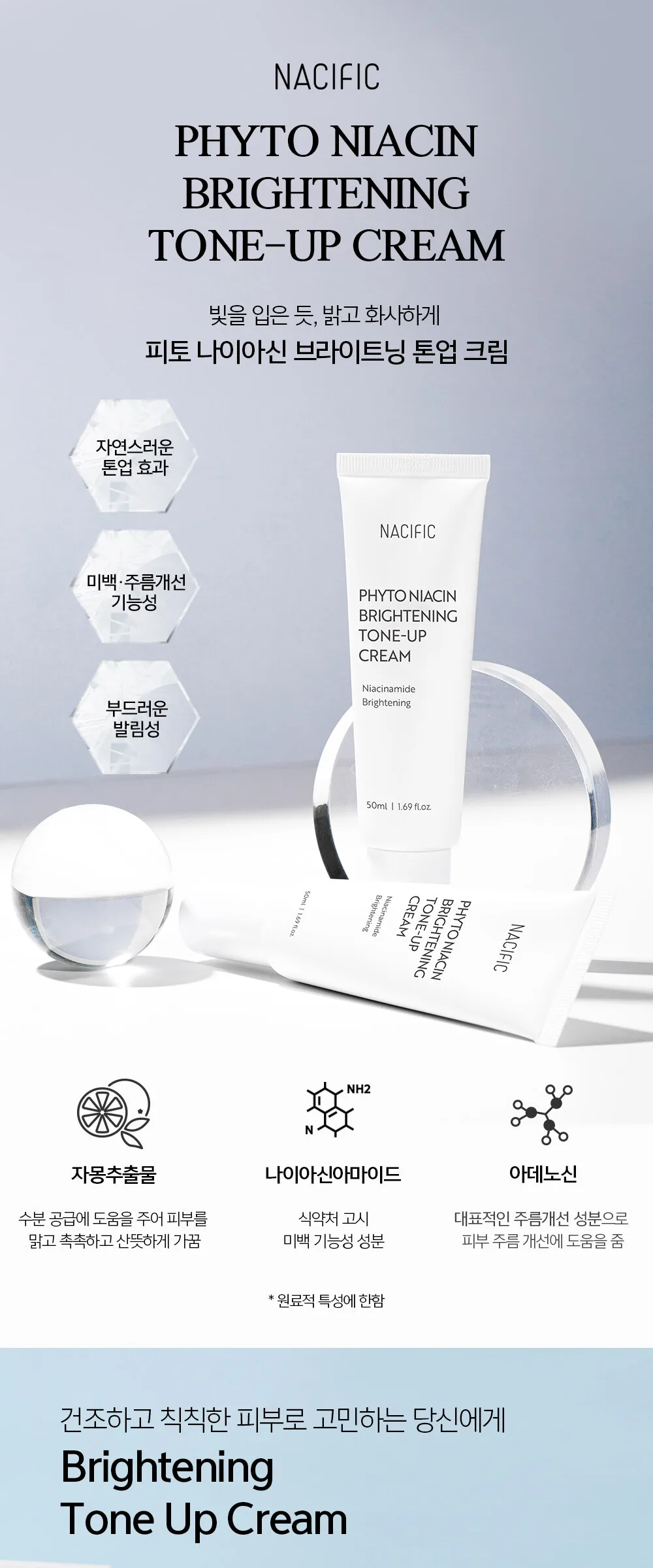 Nacific Phyto Niacin Brightening Tone Up Cream 50ml Detail