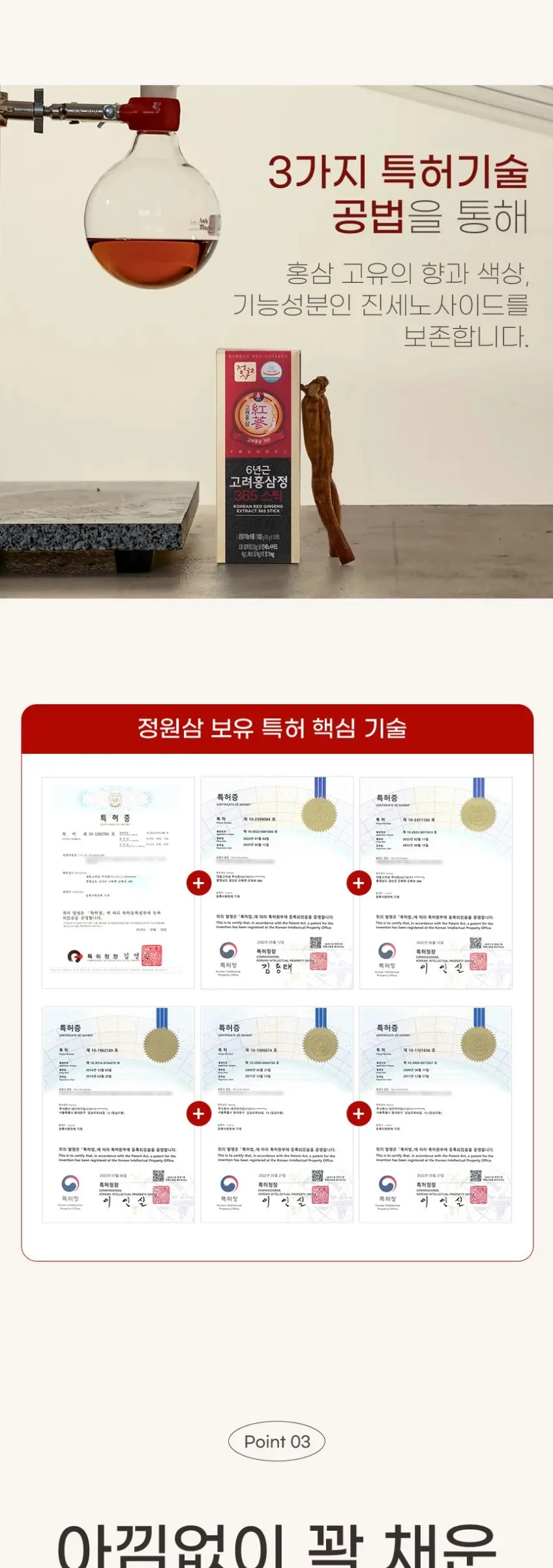 JUNGWONSAM 6-Year Korean Red Ginseng Extract 365 Stick Gift Set 10g x 30 Sticks Detail