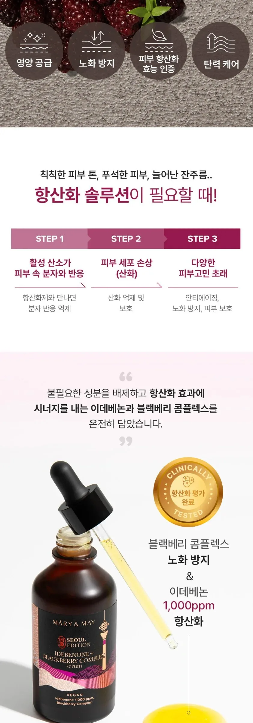 Mary&May Idebenone + Blackberry Complex Serum 80ml Detail