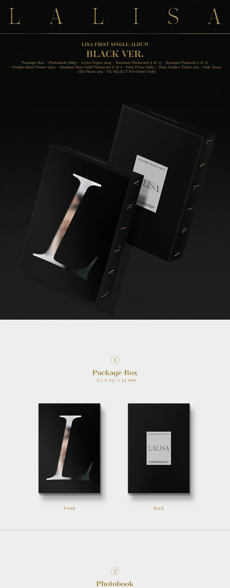 LISA – 1st Single Album: LALISA [BLACK ver.] Detail