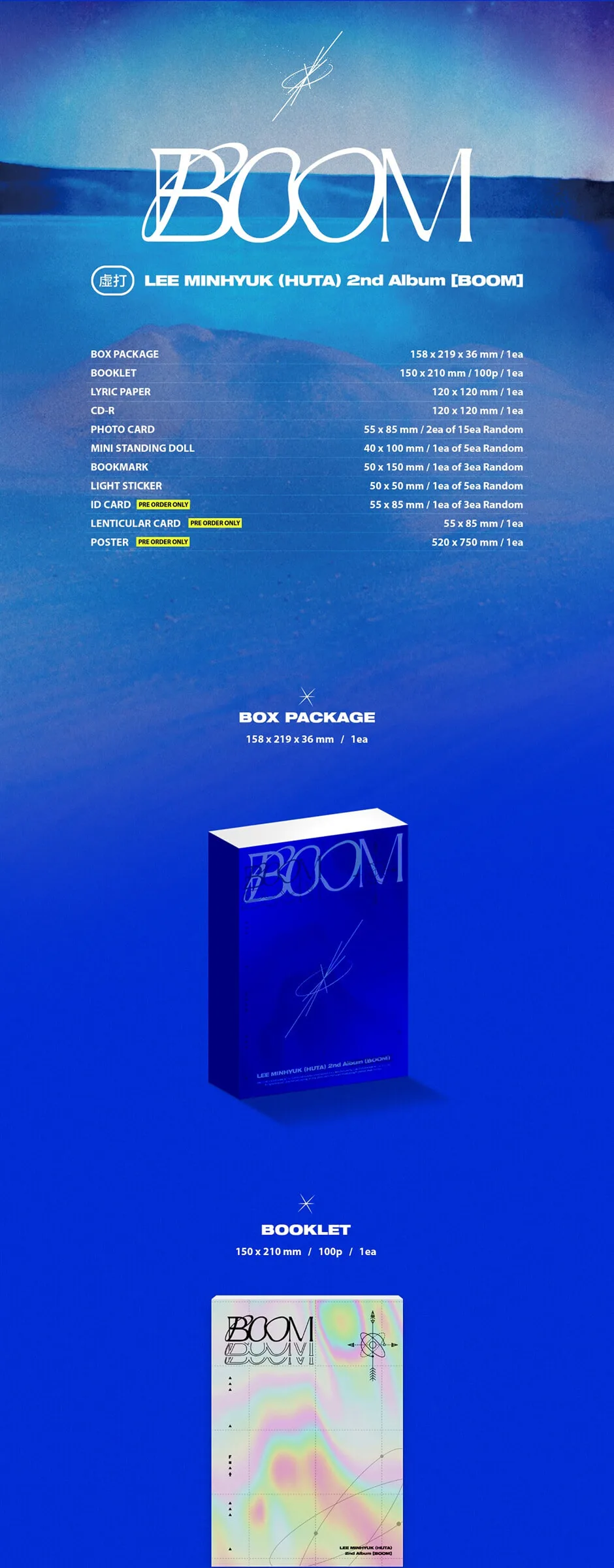 Lee MinHyuk (HUTA) – 2nd Full Album: BOOM Detail