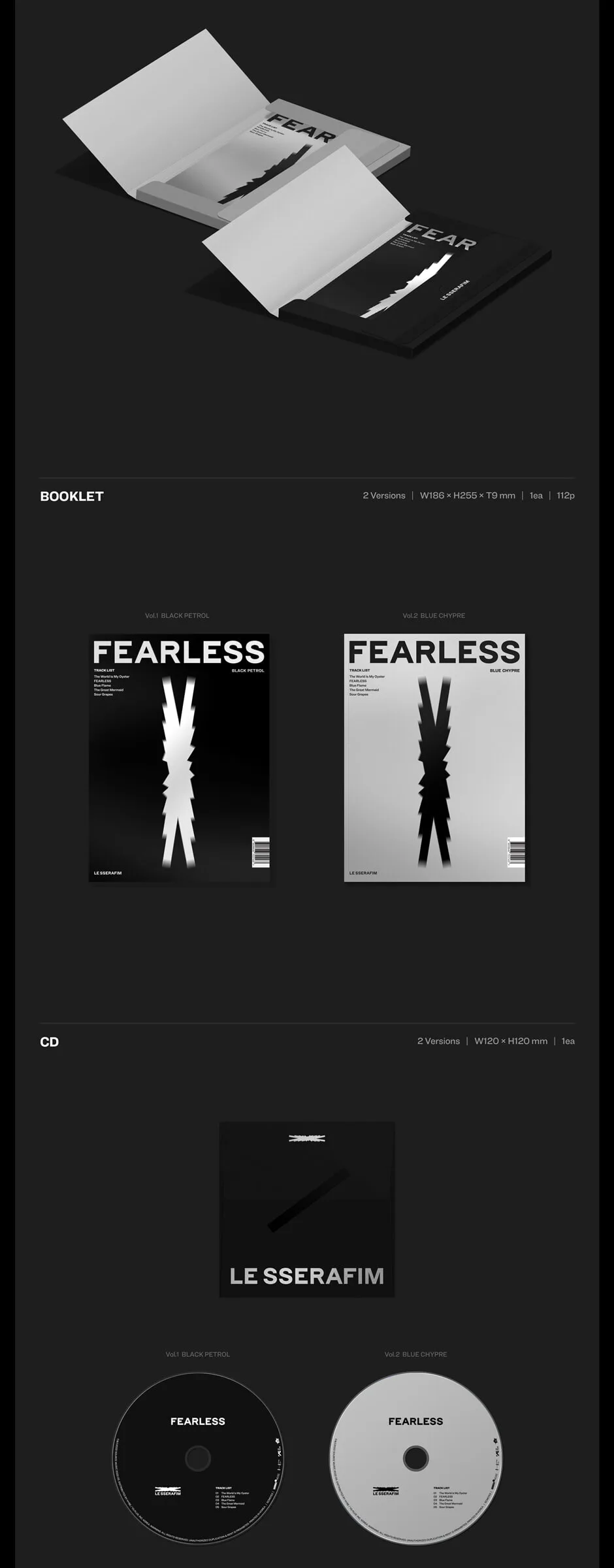 LE SSERAFIM – 1st Mini Album: FEARLESS [1 of 2 versions sent randomly] Detail