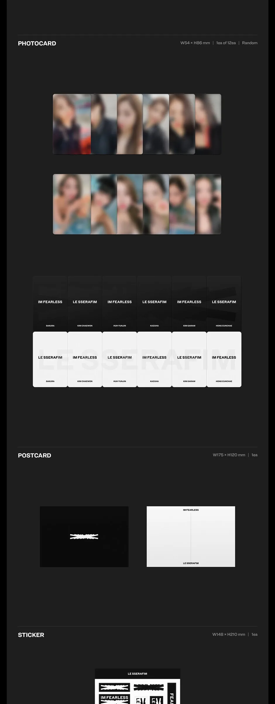 LE SSERAFIM – 1st Mini Album: FEARLESS [1 of 2 versions sent randomly] Detail