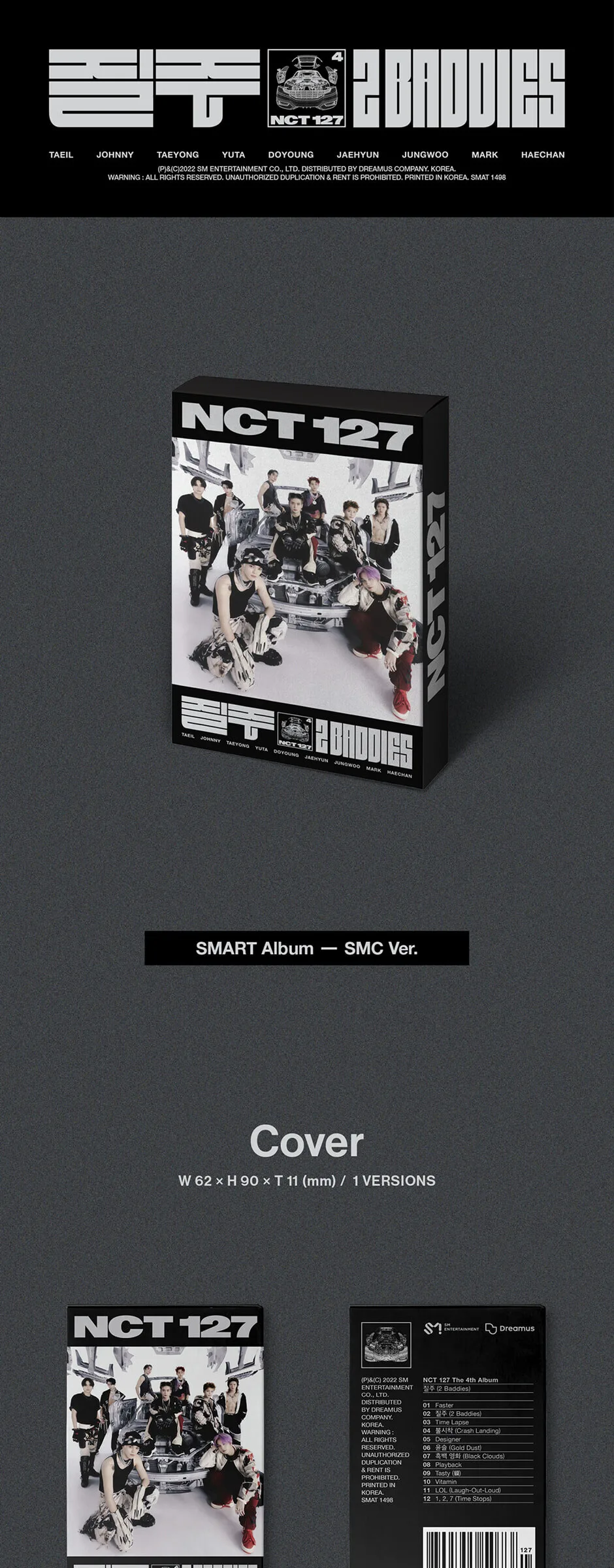 NCT 127 – 4th Album: 2 Baddies [SMC ver.] Detail