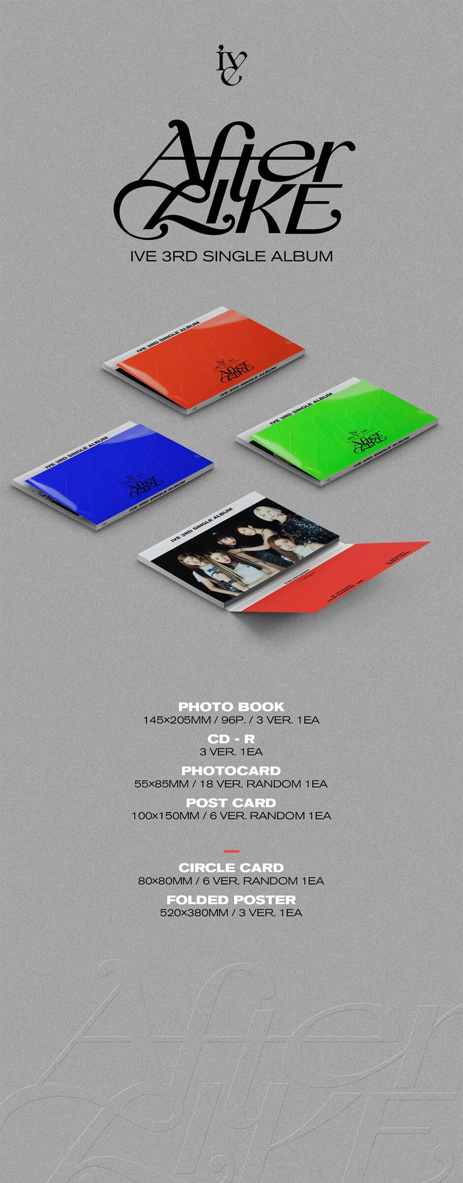IVE – 3rd Single Album: After Like (Photo Book Ver.) (1 of 3 versions sent randomly) Detail
