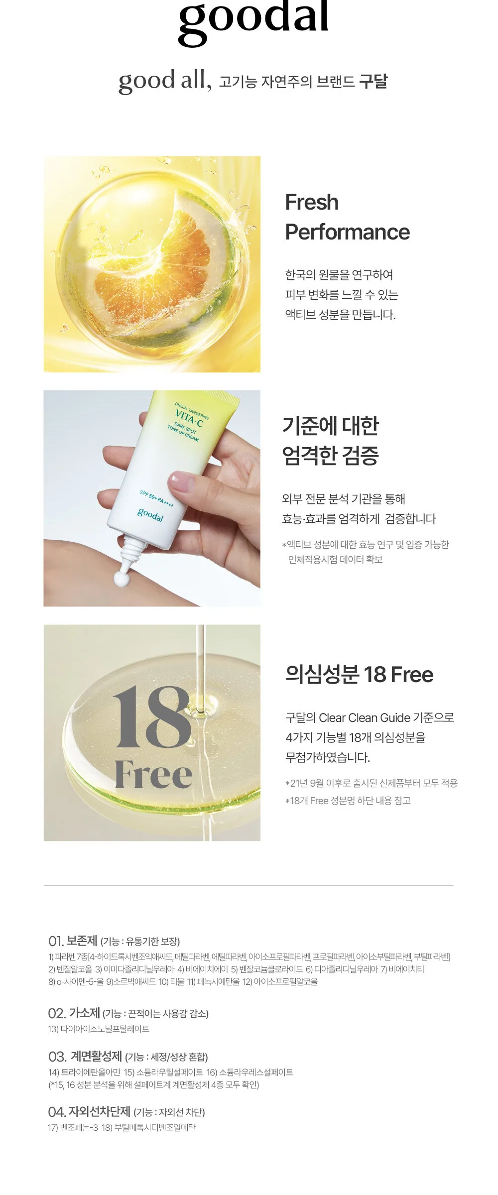 goodal Green Tangerine Vita C Dark Spot Tone Up Cream SPF 50+ PA++++ 50ml Detail