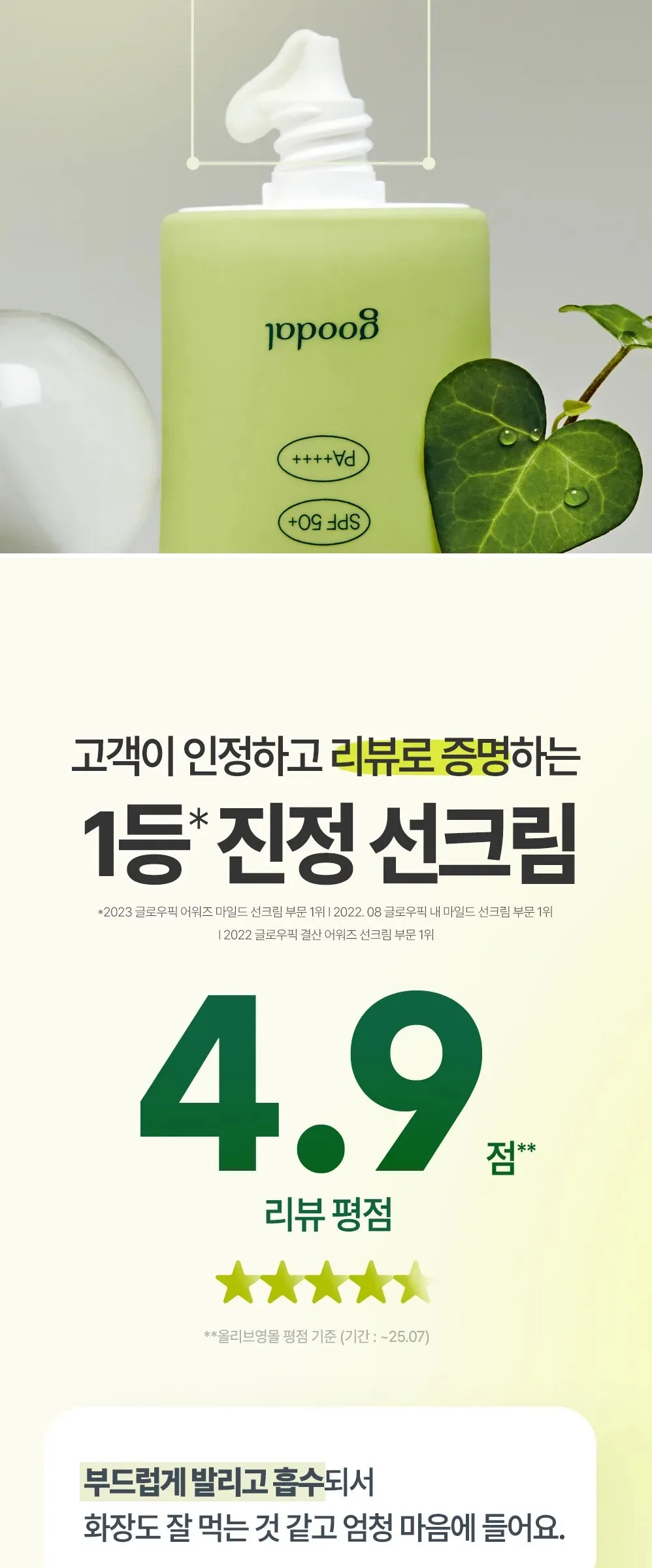 goodal Heartleaf Soothing Moisture Sun Cream SPF 50+ PA++++ 50ml Detail