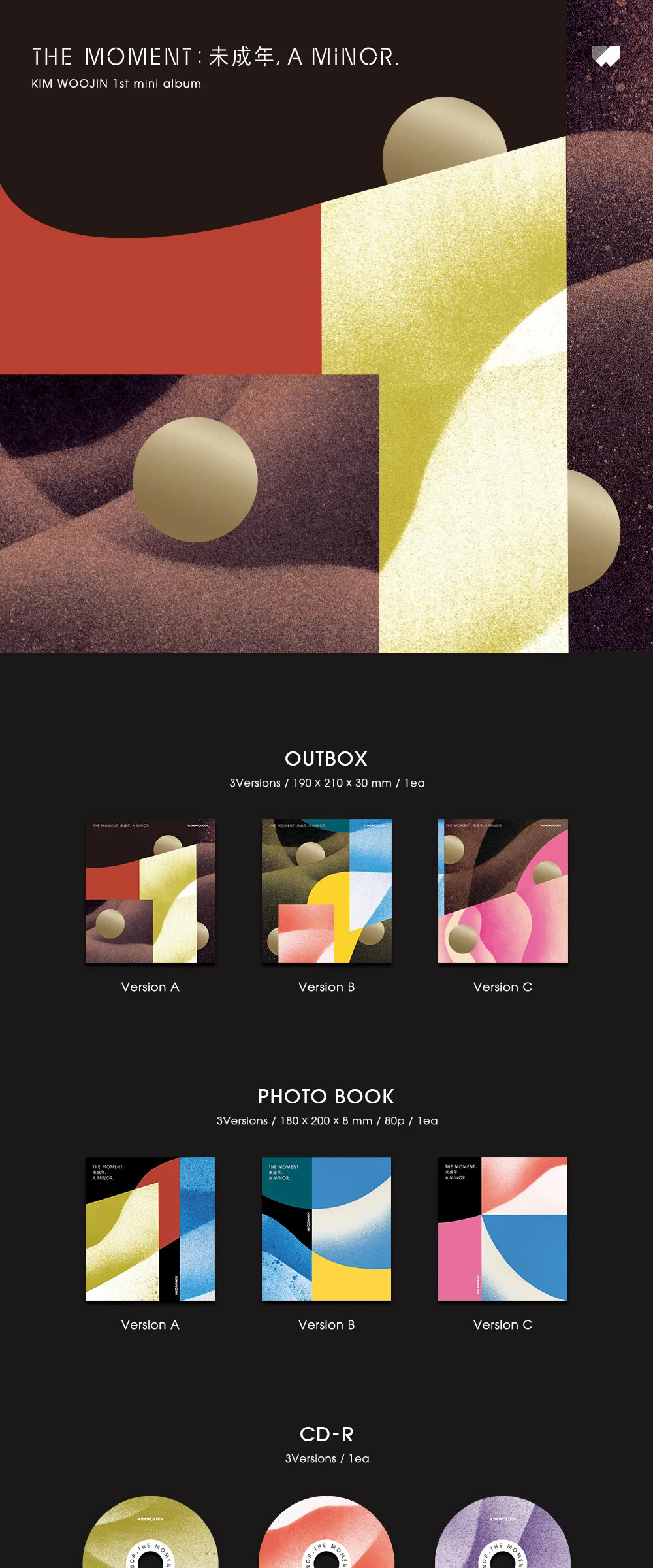 KIM WOOJIN – 1st Mini Album – The Moment: 未成年 A Minor Detail