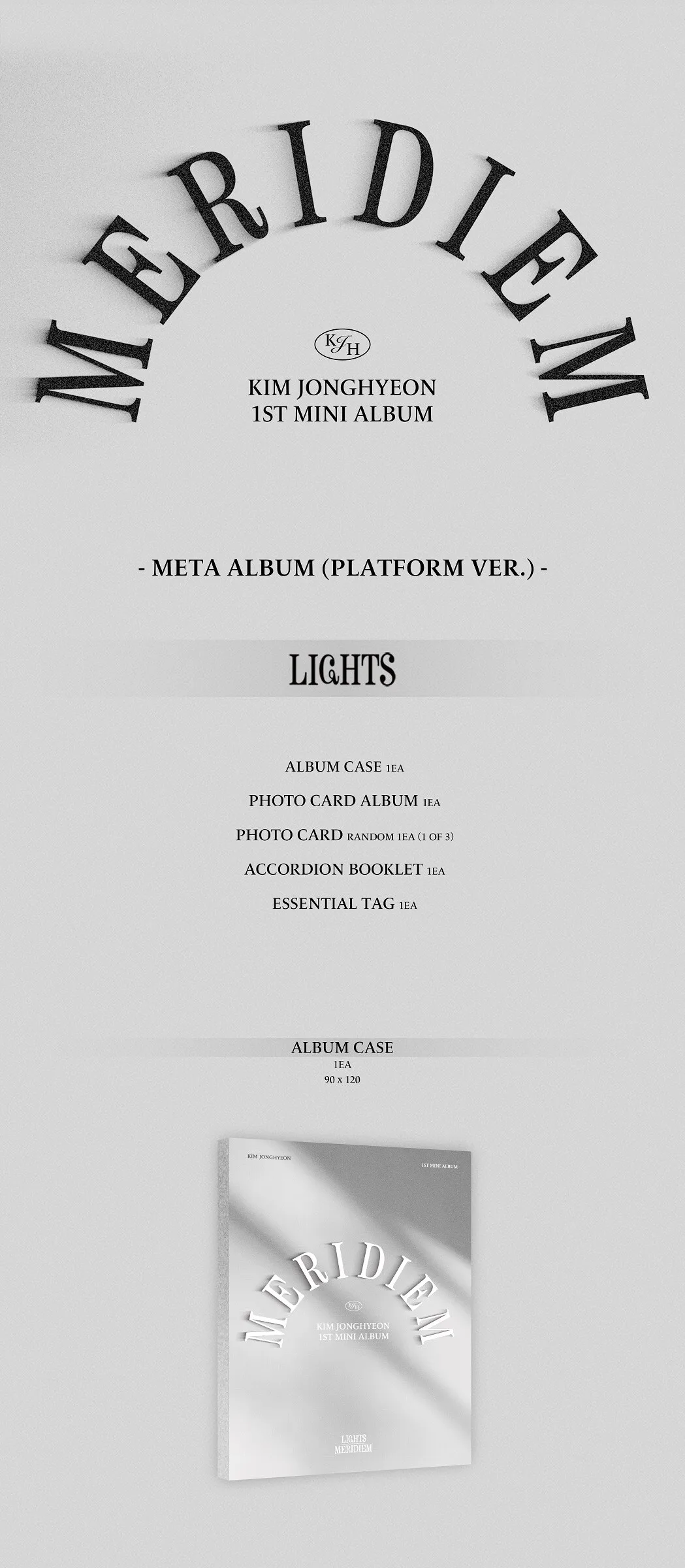 KIM JONGHYEON – 1st Mini Album: MERIDIEM (Platform Ver.) Detail